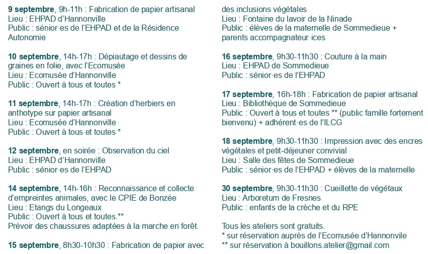 Programmation septembre 2025